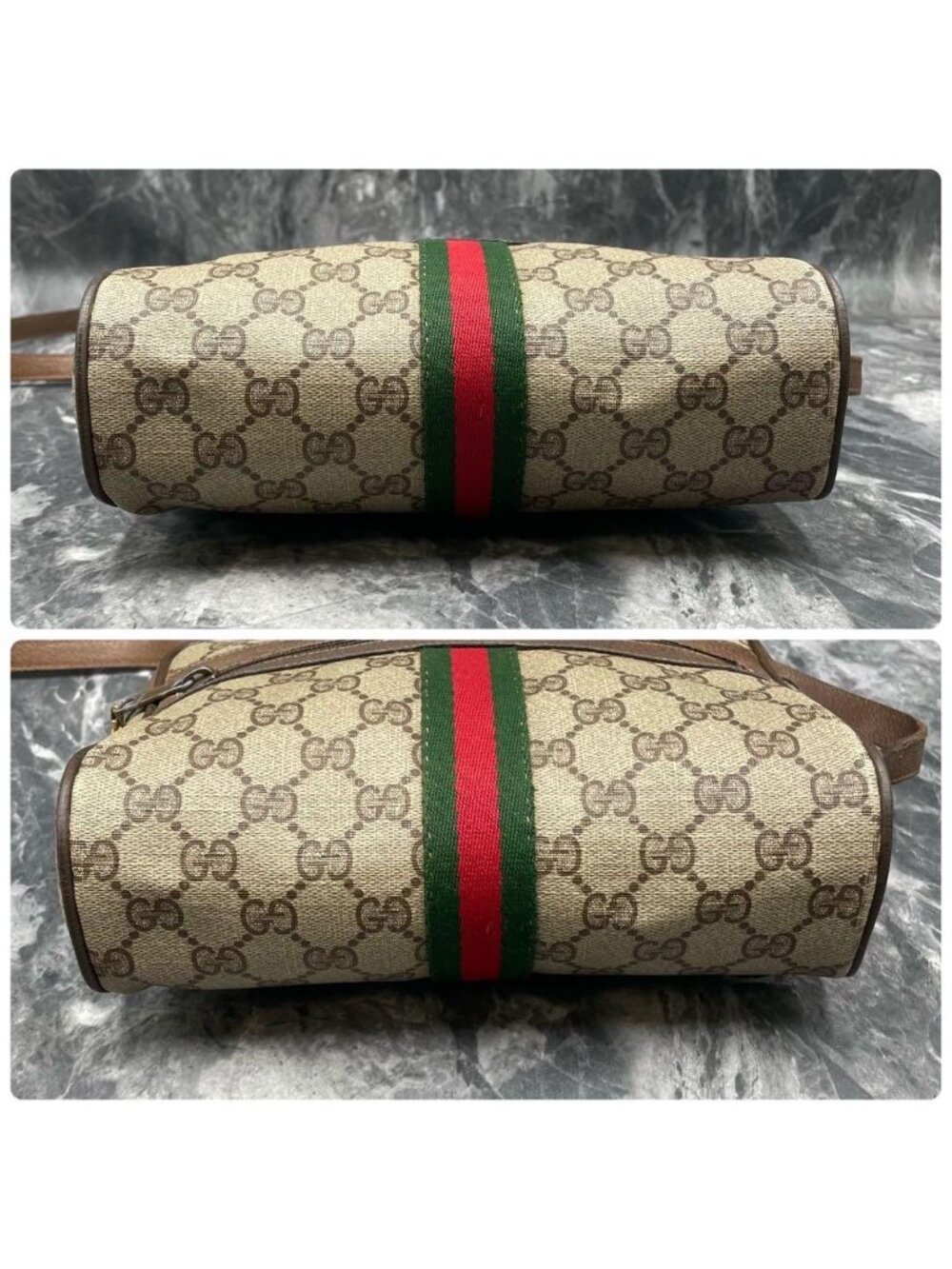 Gucci GG Sherry Line Shoulder Bag Brown Leather - Picture 8 of 10